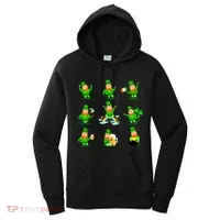 Funny St. Patrick's Day Shamrock Beer Leprechaun Emojis Women's Hoodie thumb 0
