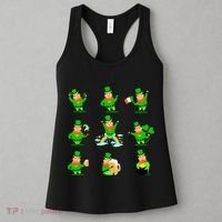 Funny St. Patrick's Day Shamrock Beer Leprechaun Emojis Women's Tank Top thumb 3