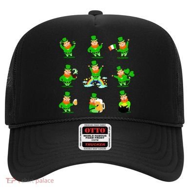 Funny St. Patrick's Day Shamrock Beer Leprechaun Emojis Hat