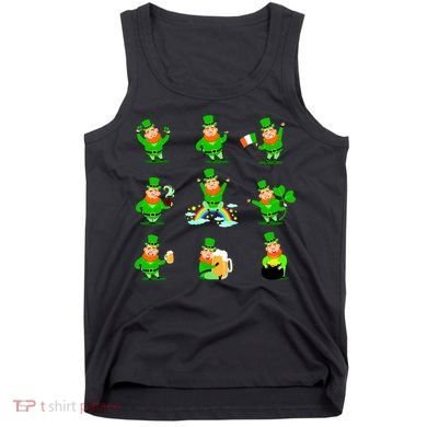 Funny St. Patrick's Day Shamrock Beer Leprechaun Emojis Tank Top