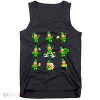 Funny St. Patrick's Day Shamrock Beer Leprechaun Emojis Tank Top thumb 0