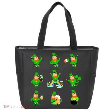 Funny St. Patrick's Day Shamrock Beer Leprechaun Emojis Tote Bag