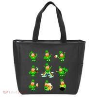 Funny St. Patrick's Day Shamrock Beer Leprechaun Emojis Tote Bag thumb 0