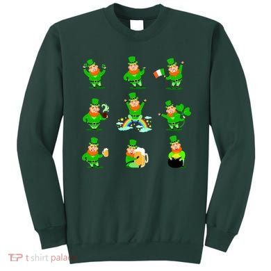 Funny St. Patrick's Day Shamrock Beer Leprechaun Emojis Sweatshirt