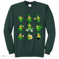 Funny St. Patrick's Day Shamrock Beer Leprechaun Emojis Sweatshirt thumb 0