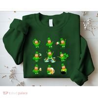 Funny St. Patrick's Day Shamrock Beer Leprechaun Emojis Sweatshirt thumb 2