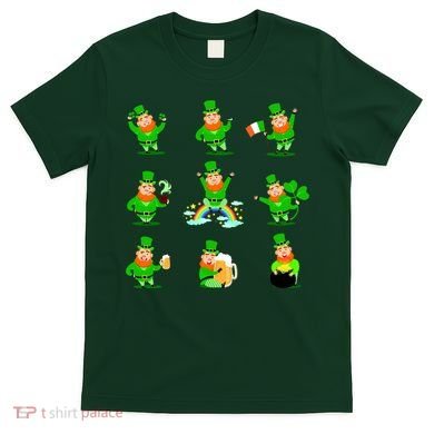 Funny St. Patrick's Day Shamrock Beer Leprechaun Emojis T-Shirt