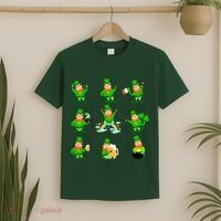 Funny St. Patrick's Day Shamrock Beer Leprechaun Emojis T-Shirt thumb 2