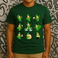 Funny St. Patrick's Day Shamrock Beer Leprechaun Emojis T-Shirt thumb 3