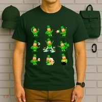 Funny St. Patrick's Day Shamrock Beer Leprechaun Emojis T-Shirt thumb 6