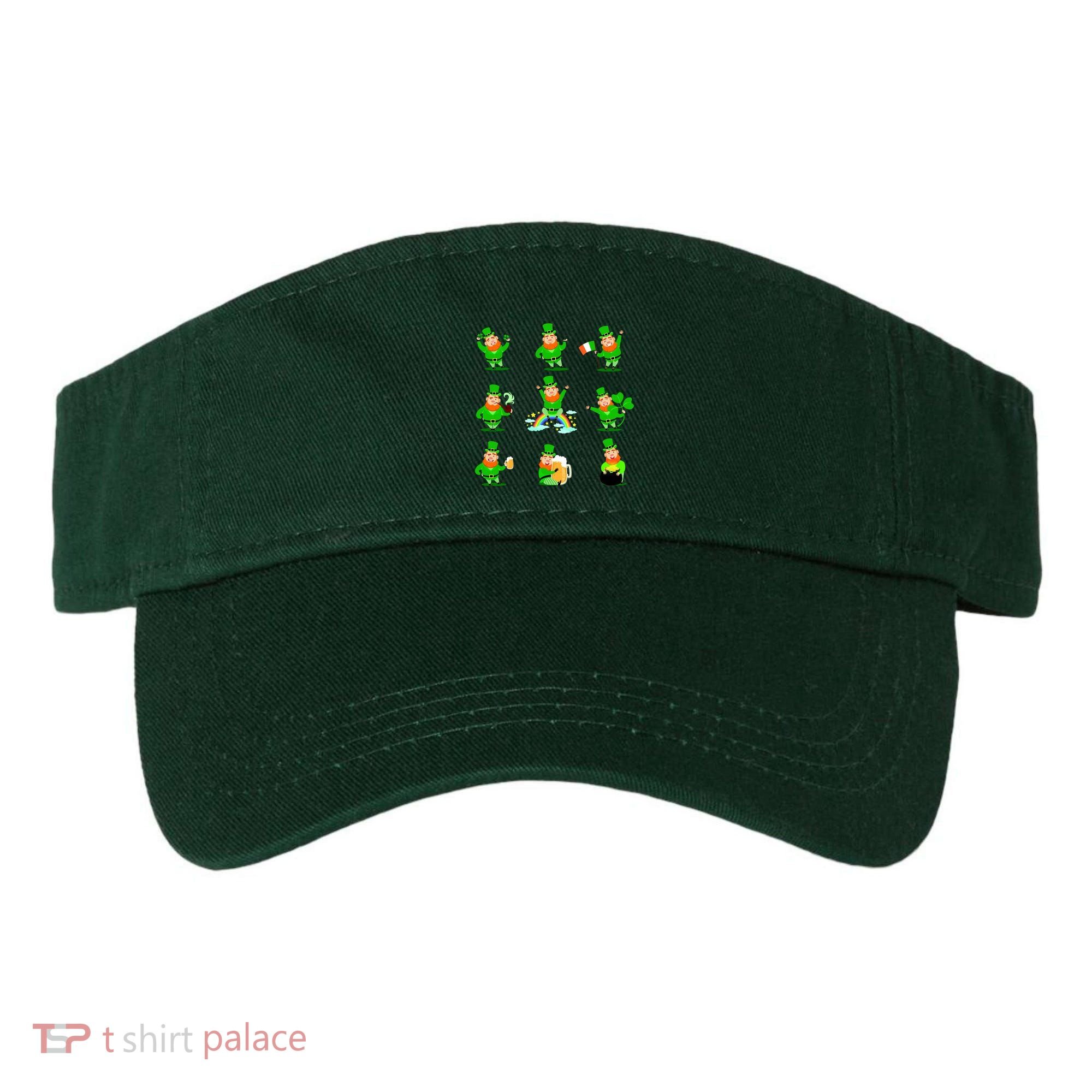 Funny St. Patrick's Day Shamrock Beer Leprechaun Emojis Visor
