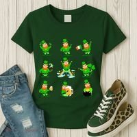 Funny St. Patrick's Day Shamrock Beer Leprechaun Emojis Women's T-Shirt thumb 3