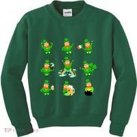 Funny St. Patrick's Day Shamrock Beer Leprechaun Emojis Kids Sweatshirt thumb 0
