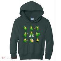 Funny St. Patrick's Day Shamrock Beer Leprechaun Emojis Kids Hoodie thumb 0