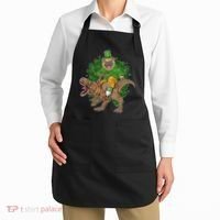 Funny St Patrick Pug On T-Rex Apron thumb 2