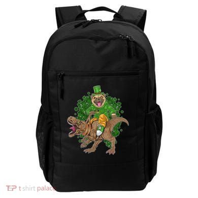 Funny St Patrick Pug On T-Rex Backpack