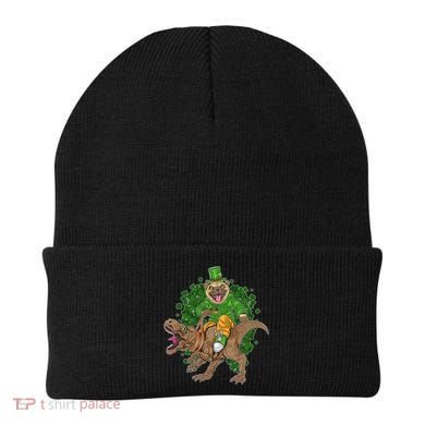 Funny St Patrick Pug On T-Rex Beanie