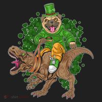 Funny St Patrick Pug On T-Rex Beanie thumb 2