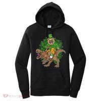 Funny St Patrick Pug On T-Rex Women's Hoodie thumb 0