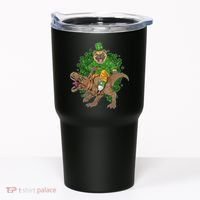 Funny St Patrick Pug On T-Rex Tumbler thumb 0