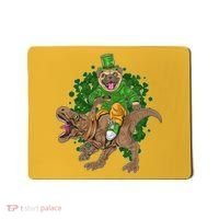 Funny St Patrick Pug On T-Rex Mousepad thumb 0