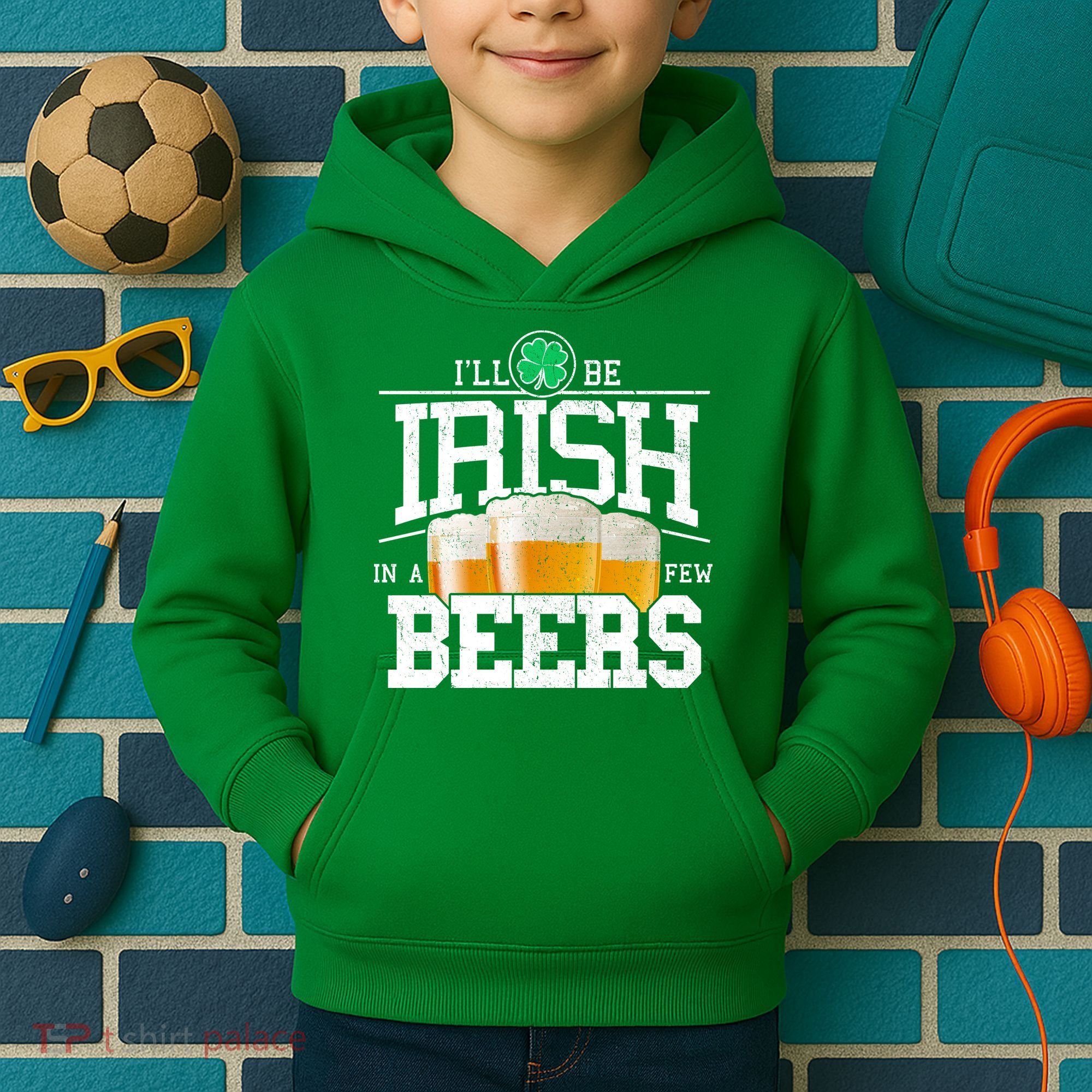 Funny St Patricks Day - I'll Be Irish In A Few Beers Kids Hoodie