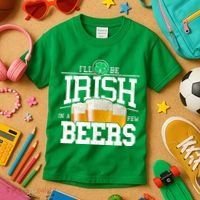 Funny St Patricks Day - I'll Be Irish In A Few Beers Kids T-Shirt thumb 3