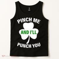 Funny St Patricks Day - Pinch Me I'll Punch You Tank Top thumb 2