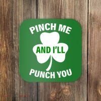 Funny St Patricks Day - Pinch Me I'll Punch You Coaster thumb 0