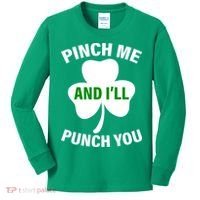 Funny St Patricks Day - Pinch Me I'll Punch You Kids Long Sleeve Shirt thumb 0