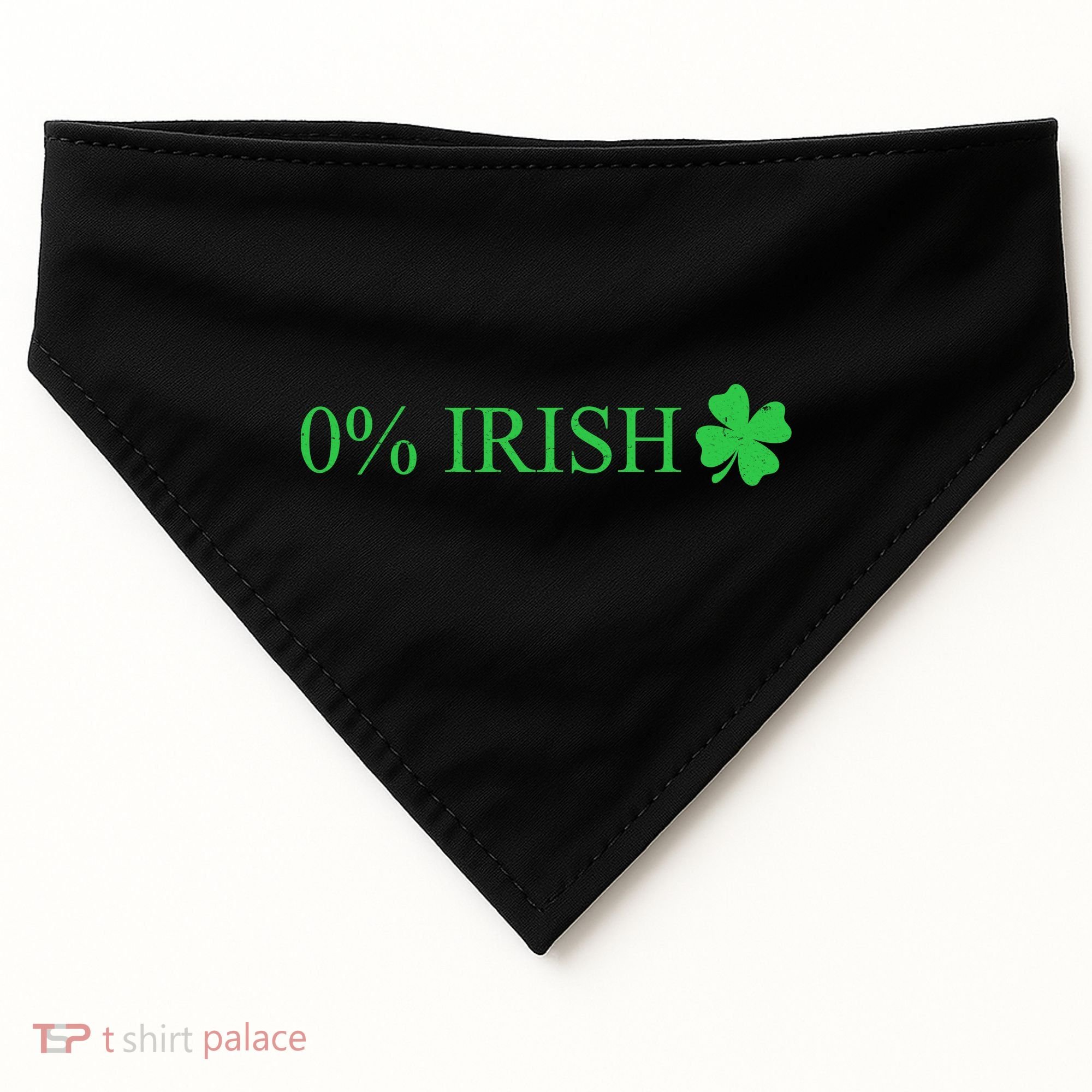 Funny St Patrick's Day 0 Percent Zero Percent Irish USA-Made Doggie Bandana