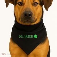 Funny St Patrick's Day 0 Percent Zero Percent Irish USA-Made Doggie Bandana thumb 1