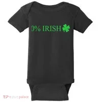 Funny St Patrick's Day 0 Percent Zero Percent Irish Baby Bodysuit thumb 0