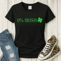 Funny St Patrick's Day 0 Percent Zero Percent Irish Women's T-Shirt thumb 3