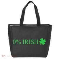 Funny St Patrick's Day 0 Percent Zero Percent Irish Tote Bag thumb 0