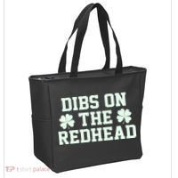 Funny St Patrick's Day Dibs On The Redhead Tote Bag thumb 2