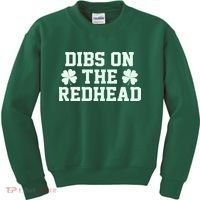 Funny St Patrick's Day Dibs On The Redhead Kids Sweatshirt thumb 0