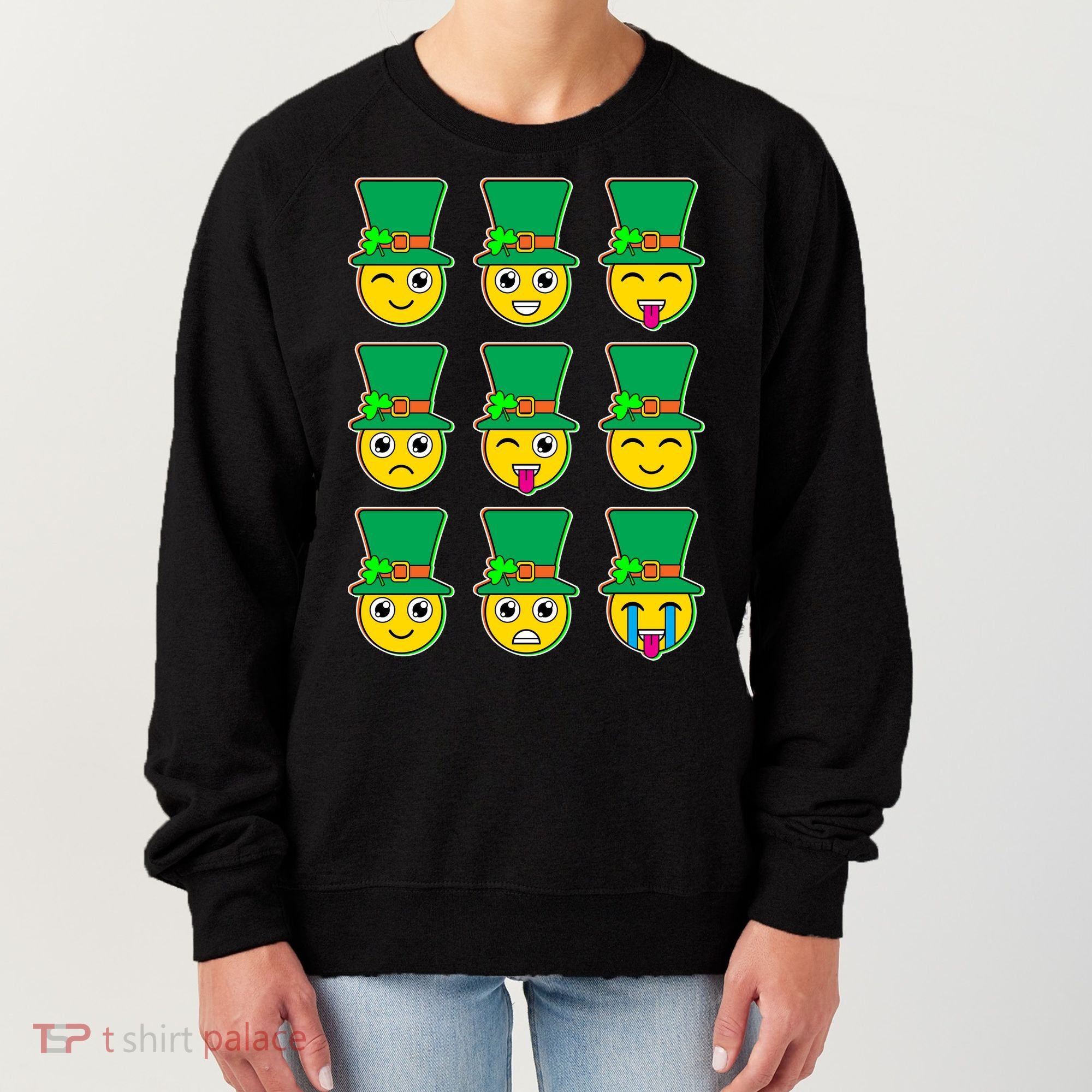Funny St Patrick's Day Irish Emojis Women's Sweatshirt