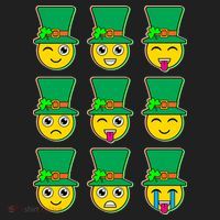 Funny St Patrick's Day Irish Emojis Women's Sweatshirt thumb 2