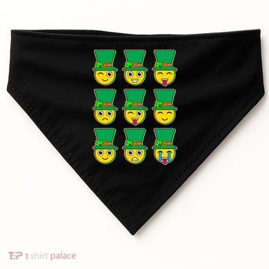 Funny St Patrick's Day Irish Emojis USA-Made Doggie Bandana