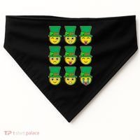 Funny St Patrick's Day Irish Emojis USA-Made Doggie Bandana thumb 0
