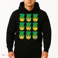 Funny St Patrick's Day Irish Emojis Hoodie thumb 2