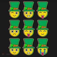 Funny St Patrick's Day Irish Emojis Long Sleeve Shirt thumb 2