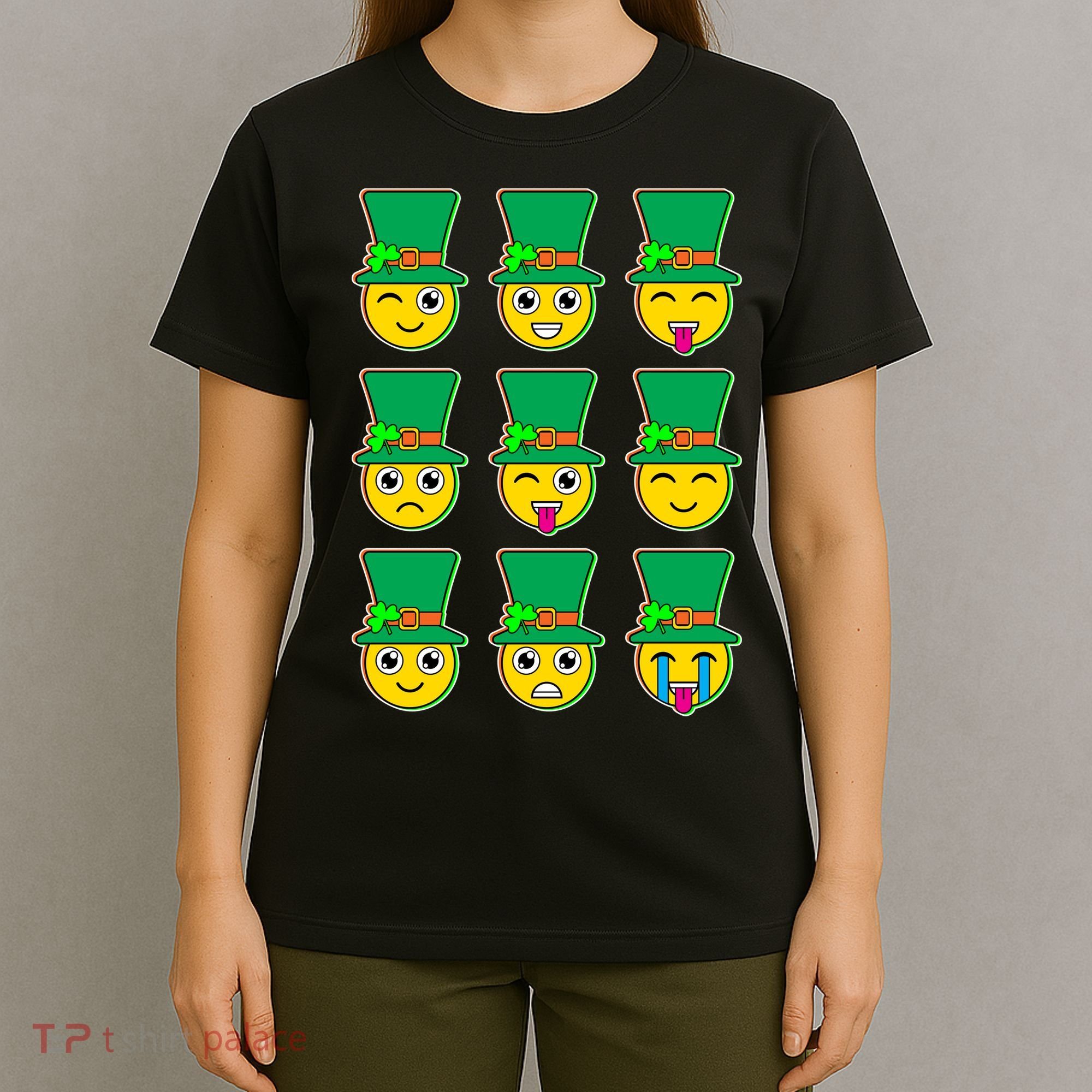 Funny St Patrick's Day Irish Emojis T-Shirt
