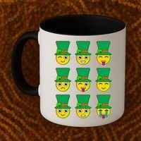 Funny St Patrick's Day Irish Emojis Coffee Mug thumb 2