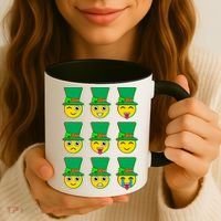 Funny St Patrick's Day Irish Emojis Coffee Mug thumb 3