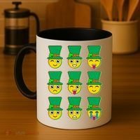 Funny St Patrick's Day Irish Emojis Coffee Mug thumb 4