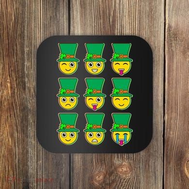 Funny St Patrick's Day Irish Emojis Coaster