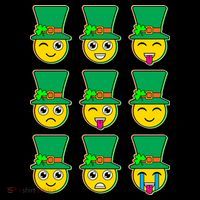 Funny St Patrick's Day Irish Emojis Coaster thumb 2