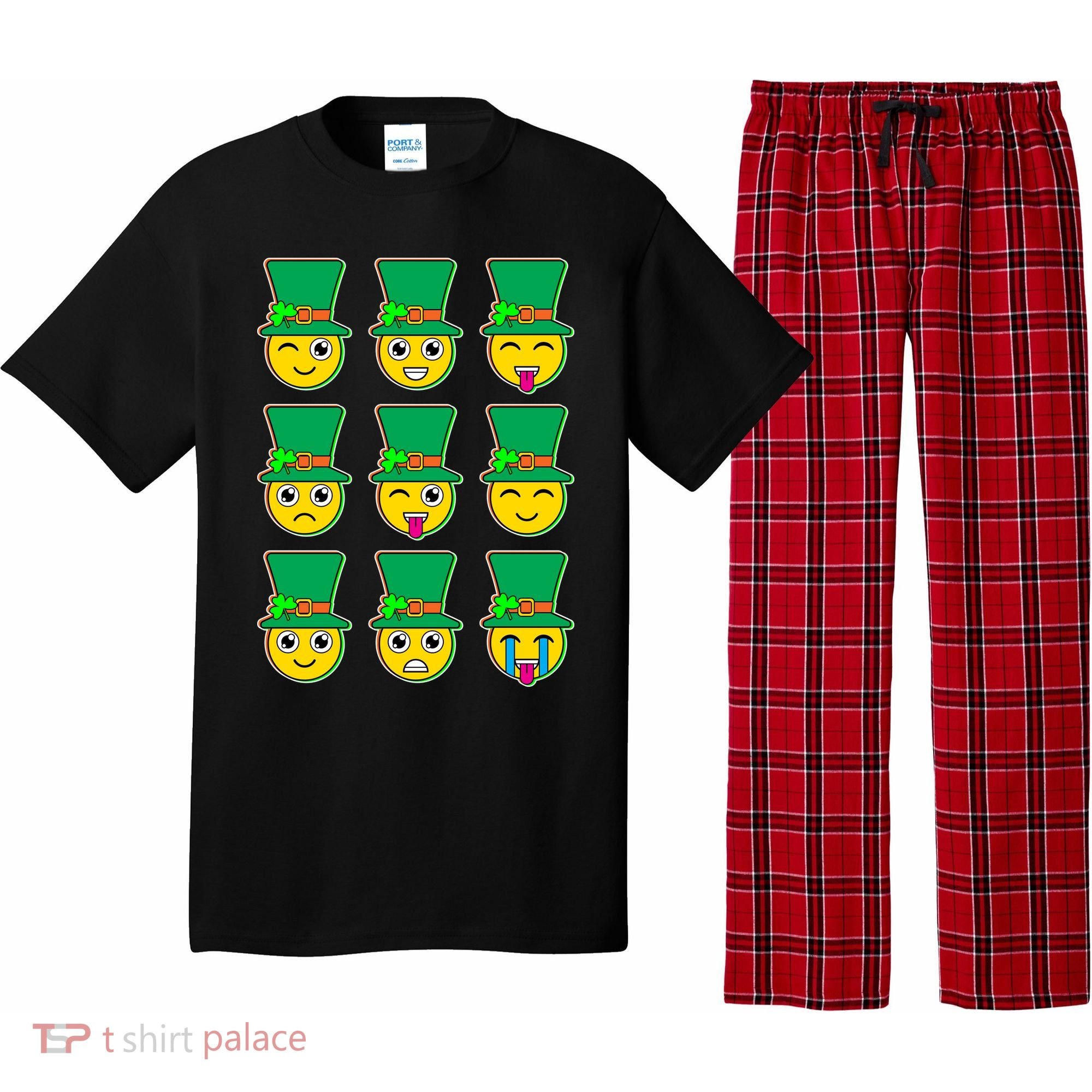 Funny St Patrick's Day Irish Emojis Pajama Set